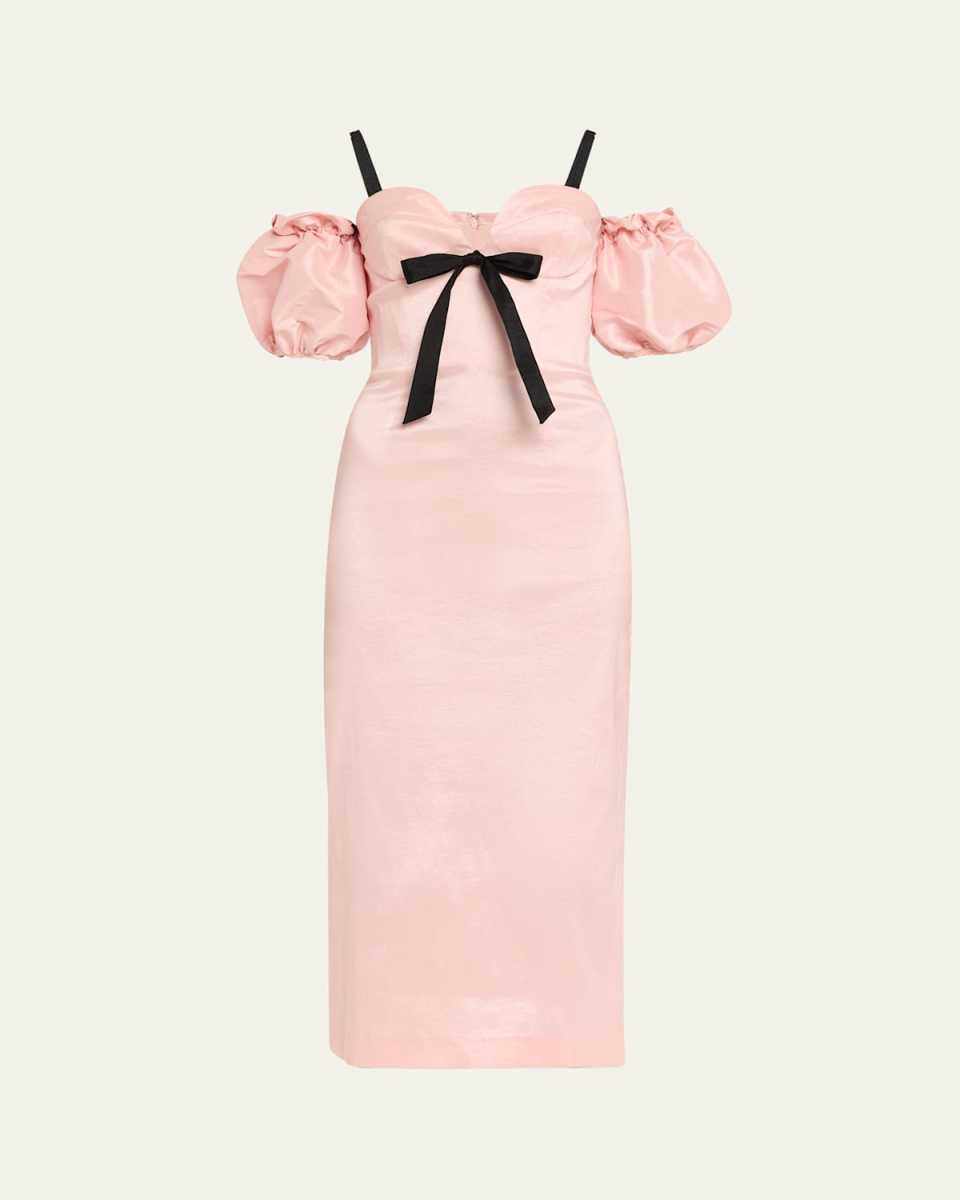 Stella Strapless Taffeta Midi Dress